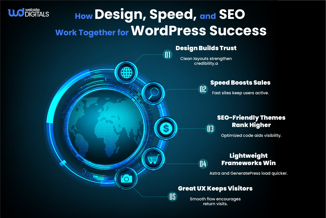 how design speed and seo work together for wordpress success