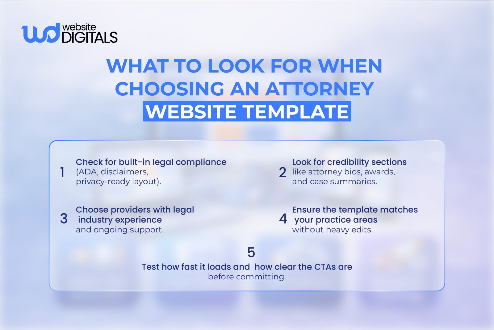 what to look for when choosing an attorney website template