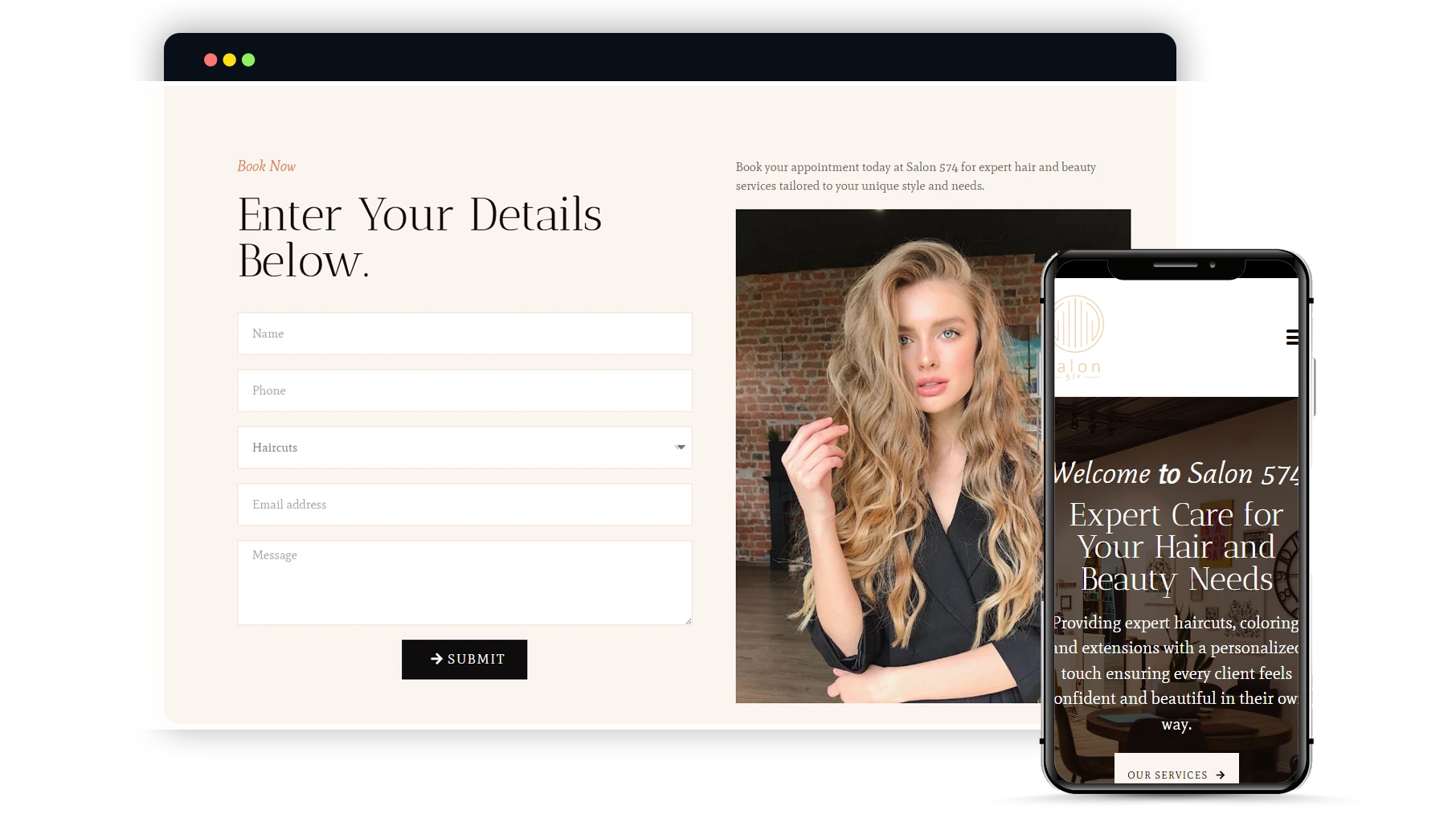 hair salon web design services